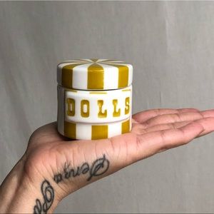 Small “DOLLS” jar by Jonathan Adler